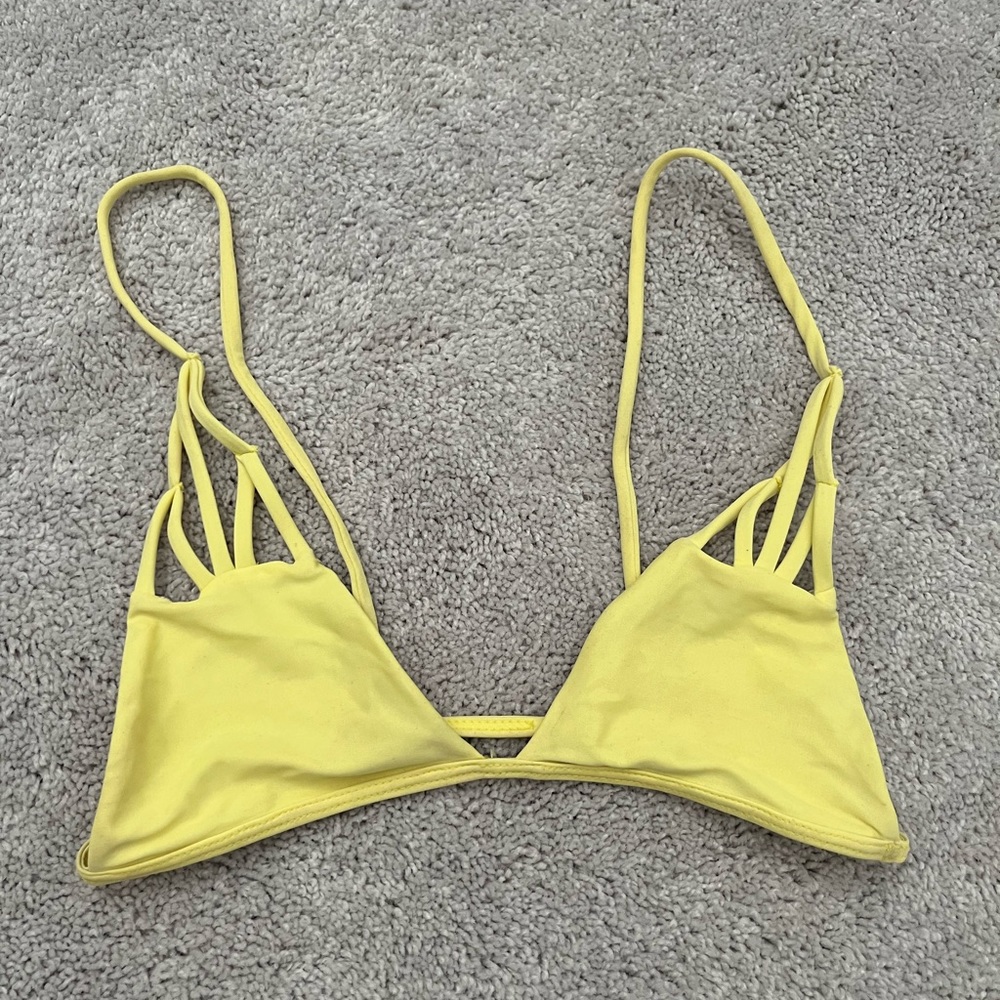 Acacia Swimwear Santorini bikini top in lemonade yellow, size M
